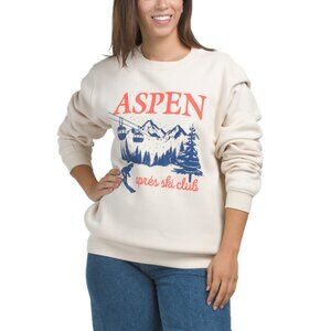 PACIFIC & CO Oyster Aspen Ski Club Crew Neck Sweatshirt